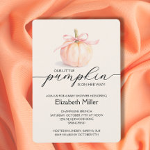 Rosa Bow Little Pumpkin Baby Shower