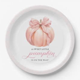 Rosa Bow Little Pumpkin Baby Shower Papprare Tallr