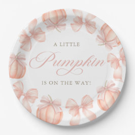 Rosa Bow Little Pumpkin Baby Shower Papprare Tallr