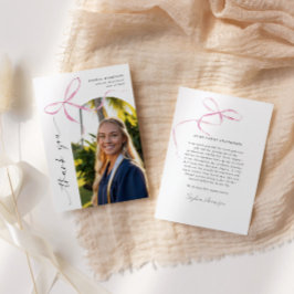 Rosa Bow-Lodrät Studenten Tack Kort