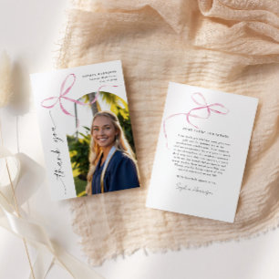 Rosa Bow-Lodrät Studenten Tack Kort