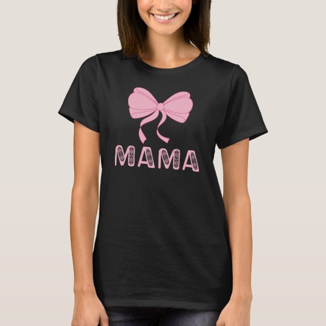 Rosa Bow Mamma, Mors dag T Shirt (Framsida)