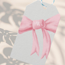 Rosa Bow med Monogram