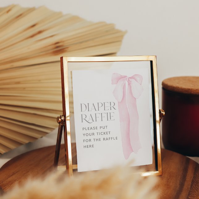 Rosa Bow Minimalist Girl Baby Shower Diskontra Poster (Skapare uppladdad)