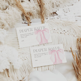 Rosa Bow Minimalist Girl Baby Shower Diskontra Tilläggskort
