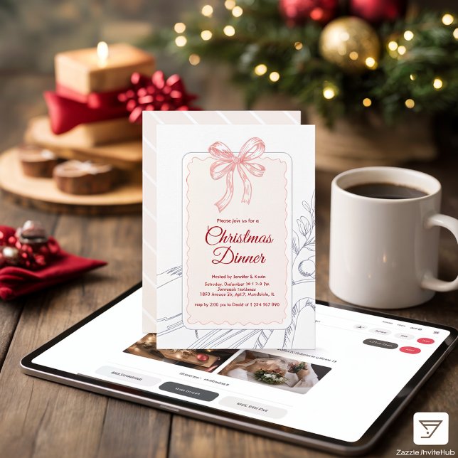 Rosa Bow - minimalistisk konsthandling Julkort (Skapare uppladdad)