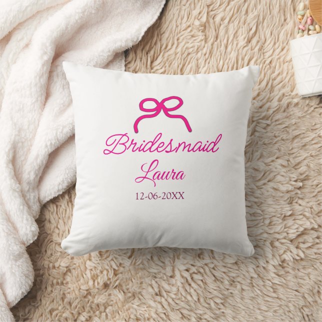 ROSA BOW minsta antal namn bridesmaid-presentår Kudde (Filt)