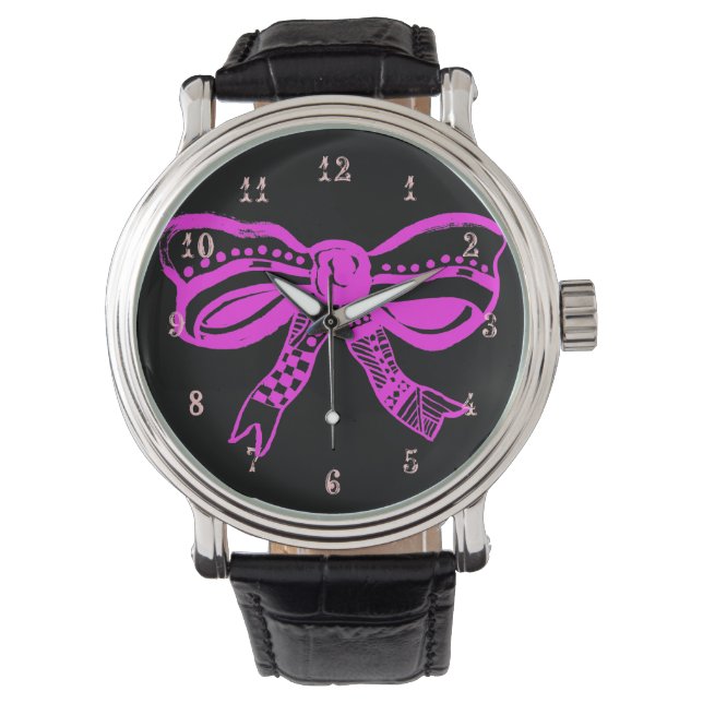 Rosa Bow Mode Watch Armbandsur (Framsida)