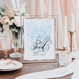 Rosa Bow Modern Baby Shower Food Poster