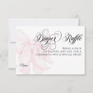 Rosa Bow Modern Elegant Girl Baby Shower Diwer Inbjudningar