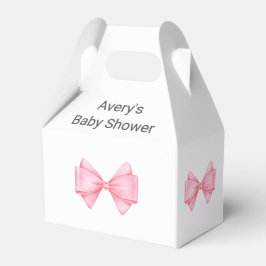 Rosa Bow Modern Girl Baby Shower Presentaskar