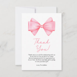 Rosa Bow Modern Girl Baby Shower Tack Kort
