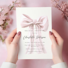 Rosa Bow Modern Möhippa Inbjudningar