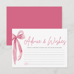 Rosa Bow Möhippa Adress & Önskemål Card Inbjudningar