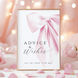 Rosa Bow Möhippa Advice & Önskemål Bord-tecken Poster