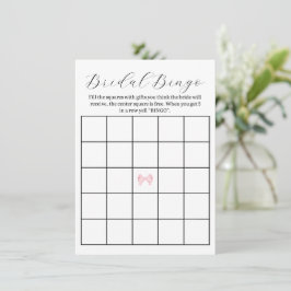 Rosa Bow Möhippa Bingo-spel - utskrivbart Anteckningskort