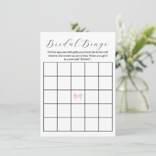 Rosa Bow Möhippa Bingo-spel - utskrivbart Anteckningskort