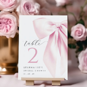 Rosa Bow Möhippa Bord-kort Bordsnummer