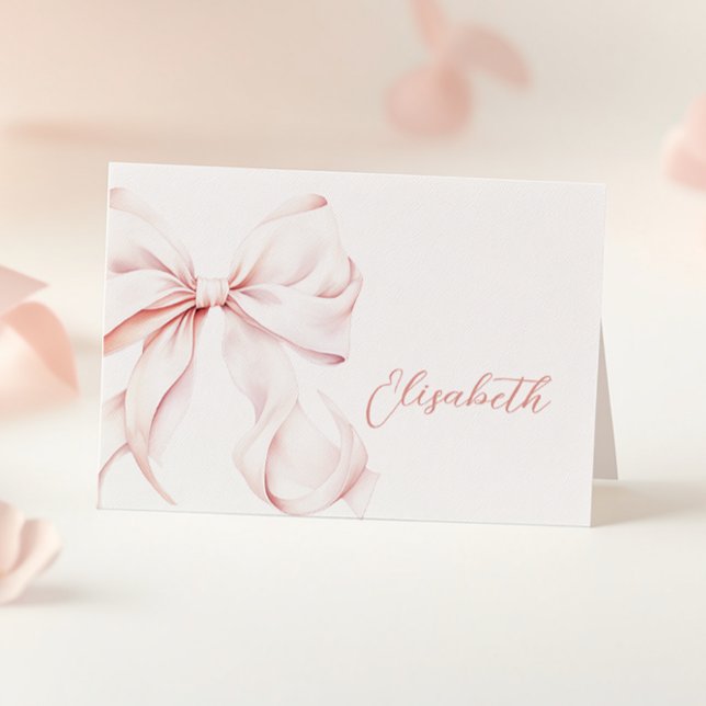Rosa Bow Möhippa Bord Namn-kort Bordsnummer (Skapare uppladdad)