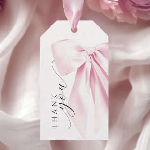 Rosa Bow-Möhippa Presentetikett