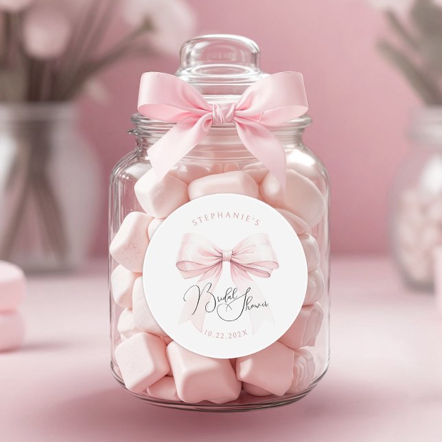 Rosa Bow-Möhippa Runt Klistermärke (Skapare uppladdad)