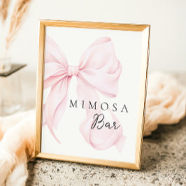 Rosa Bow Möhippa Tabletop-tecken Poster