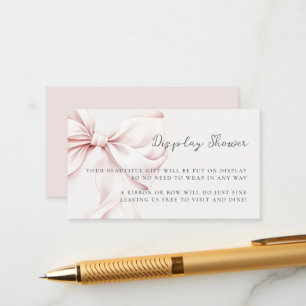 Rosa Bow Möhippa Visning Shower Tilläggskort