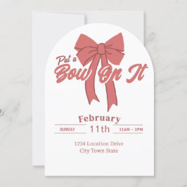 Rosa Bow-partiets inbjudan - Coquette Bow Birthday