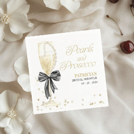 Rosa Bow Pearls and Prosecco Möhippa Pappersservett