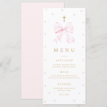 Rosa Bow Pearls Baptism, platta meny