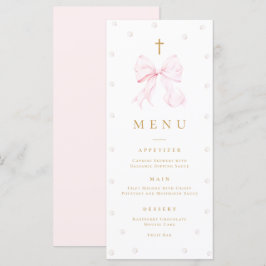 Rosa Bow Pearls Baptism, platta meny