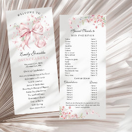 Rosa Bow Pearls Quinceañera-order om händelser Program