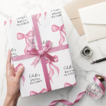 Rosa Bow Personlig Möhippa Presentpapper<br><div class="desc">Rosa Bow Personlig Möhippa Wrapping Papper. Perfekt för trendiget "Hon är gifter sig" party teman. Anpassa med briden till namn och evenemanget. © Kimbelled,  LLC</div>