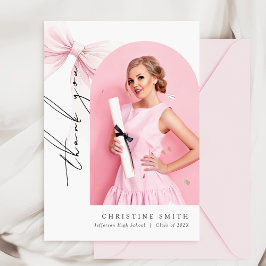 Rosa Bow Photo Studenten Arch - tackkort Tack Kort