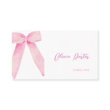 Rosa Bow Place Card Hon Gifter sig Shower