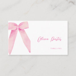Rosa Bow Place Card Hon Gifter sig Shower Placeringskort