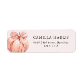 Rosa Bow Pumpkin-Adressetiketter Returadress Etikett