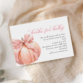 Rosa Bow Pumpkin Baby Shower Bokar för Baby Tilläggskort