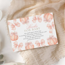 Rosa Bow Pumpkin Baby Shower Bokar för Baby