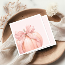 Rosa Bow Pumpkin Baby Shower Napkins