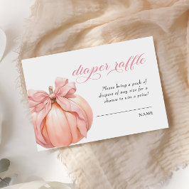 Rosa Bow Pumpkin Baby Shower Raffle Tilläggskort