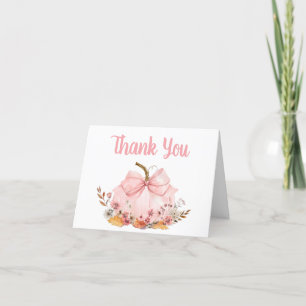 Rosa Bow Pumpkin Baby Shower Tack Kort