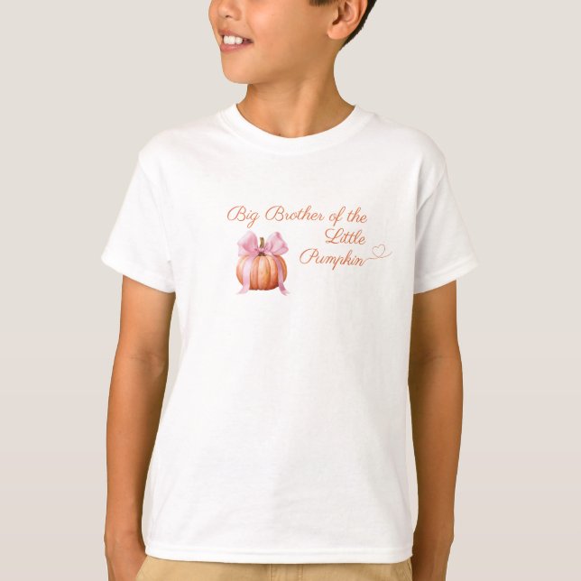 Rosa Bow Pumpkin "Big Brother of the Pumpkin" Baby T Shirt (Framsida)