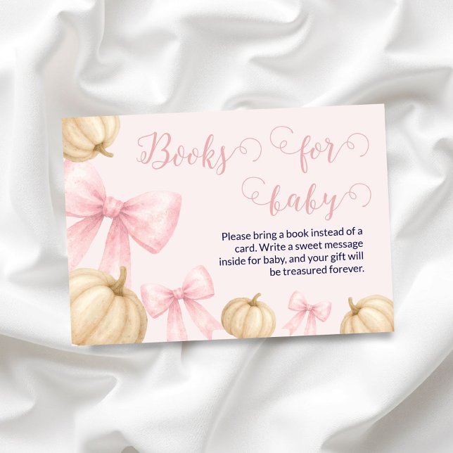Rosa bow Pumpkin Bokar för Baby Card Baby Shower Tilläggskort (Skapare uppladdad)
