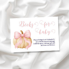 Rosa bow Pumpkin Bokar för Baby Card Baby Shower Tilläggskort