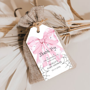 Rosa Bow Pumpkin Ghost Baby Shower Gift-Märkre Presentetikett