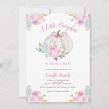 Rosa Bow Pumpkin Girl Baby Shower