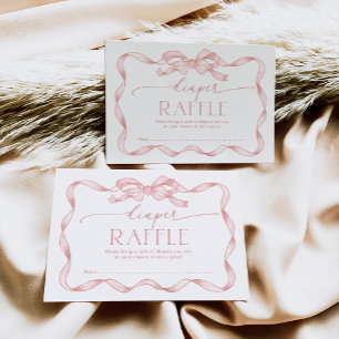 Rosa Bow Raffle Raffle för band Tilläggskort