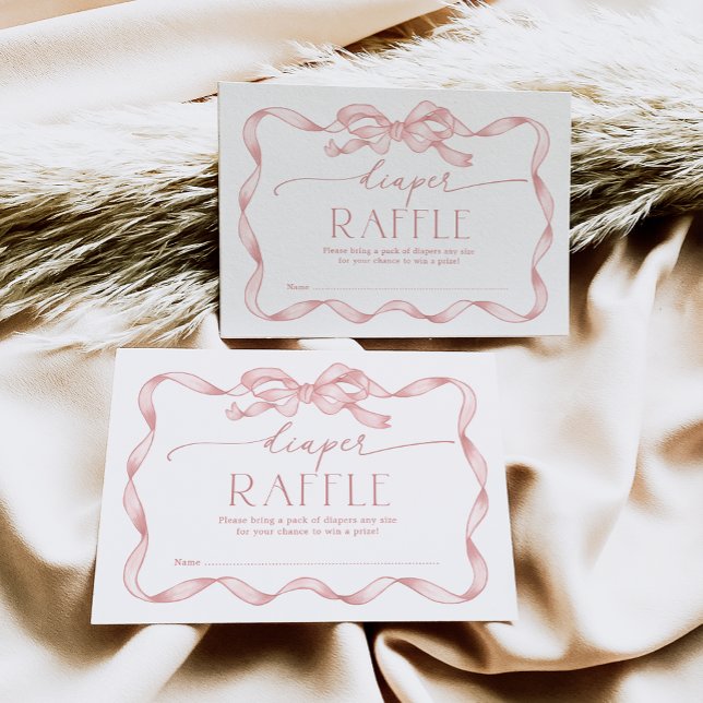  Rosa Bow Raffle Raffle för  band Tilläggskort (Skapare uppladdad)