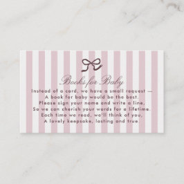 Rosa Bow & Rand Bokar för baby-inhägnadskort Visitkort